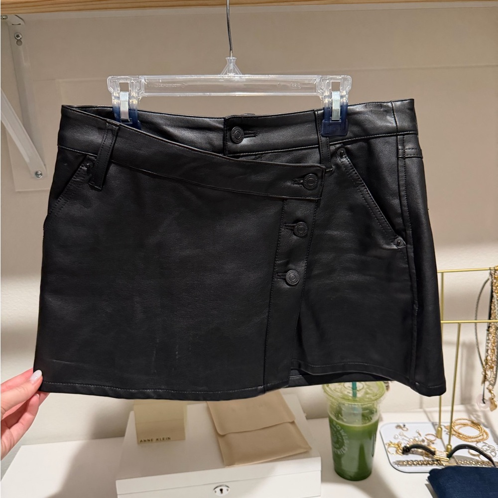 We The Free Black Buttoned Mini Skirt